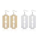 Fashion Hip Hop Gothic Dangle Rock Ear Studs Blade Drop Earrings Acrylic Punk