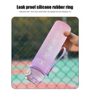 Plastic Water Bottle with Time Marker Outdoor Fitness Sports Leakproof Drin