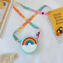Cute Silicone Donut Round Crossbody Bag Kids Rainbow Mini Handbags (Green)