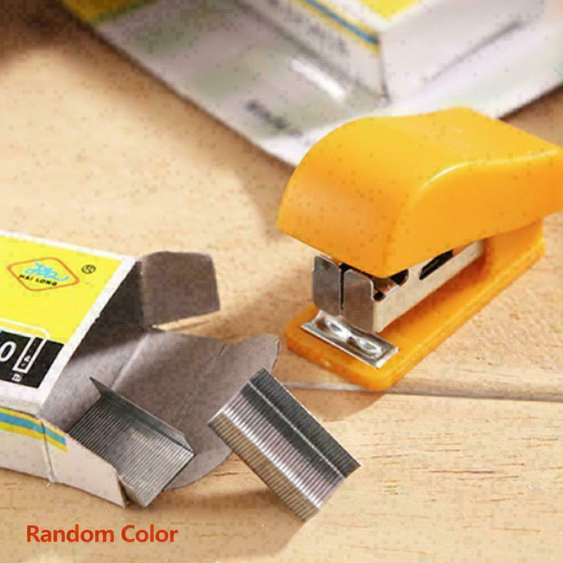 Mini Small Stapler Useful Stapler Staples Set Office Binding F5X3 Sale B3N9 T5A2