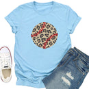 Independence Day Leopard Baseball Tea T-Shirt (Blue L)