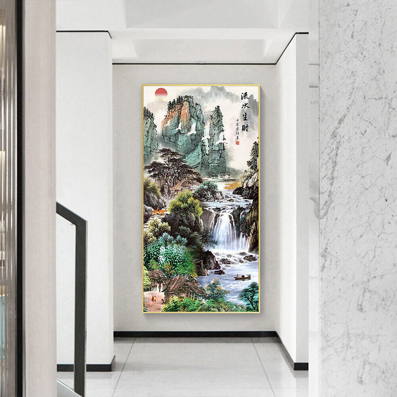 Waterfalls Oil Paint By Numbers Kits DIY Handpainted on Canvas Wall Art Picture