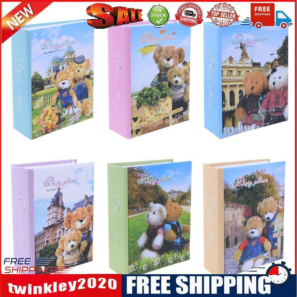 6 inch Photo Album Interleaf Type Loose-leaf Cartoon Bear Cover 100 Sheets