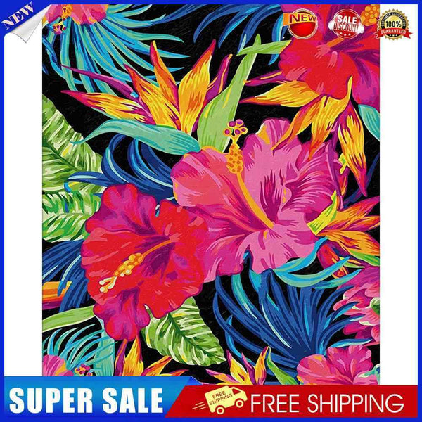 Flowers Leaves Oil Paint By Numbers Kit DIY Acrylic Painting on Canvas Arts
