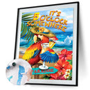 40x50cm Oil Paint By Numbers Vacation Parrot Frameless Picture Craft Home Decor