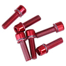 6pcs/set High Carbon Steel M5 Hex Bicycle Holder Bottle Rack Screws (Red)