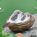 Artificial Bird Nest Realistic Sparrow Home Garden Ornament N2D1 Decoration V4P3