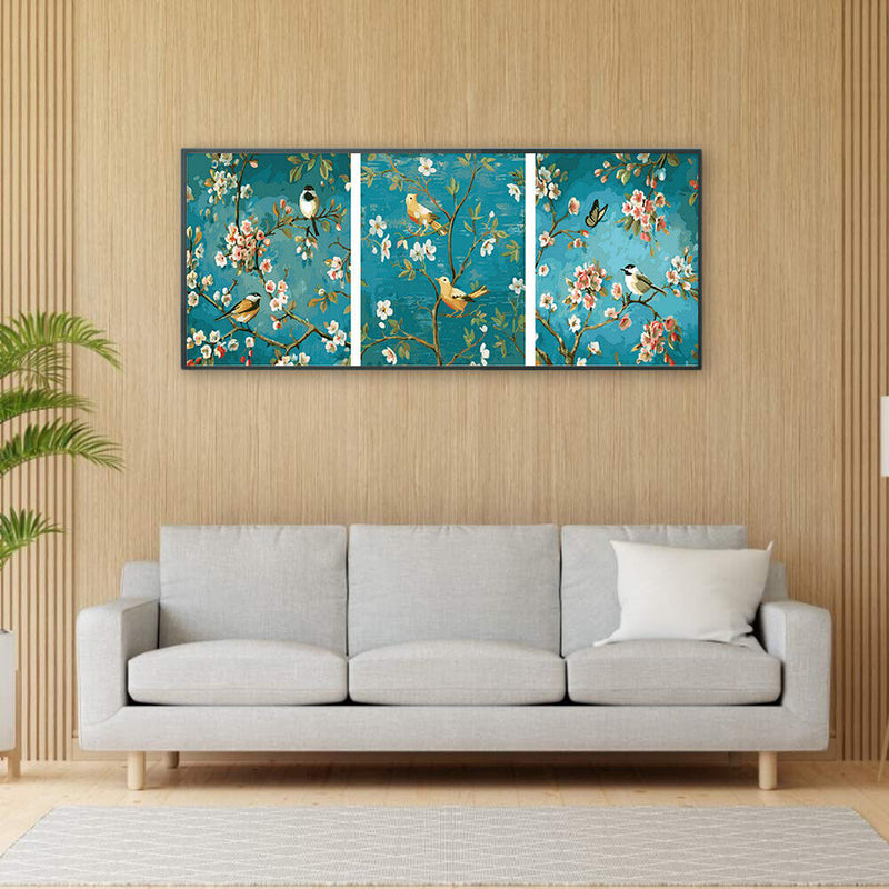 Flower Bird Oil Paint by Numbers Hand Painted Frameless Picture Home Ornament