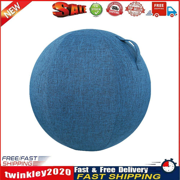 Cotton Linen Yoga Exercise Balance Ball Protective Cover (Dark Blue 65cm) Newly
