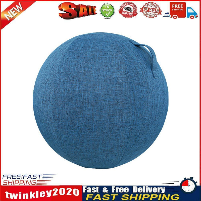 Cotton Linen Yoga Exercise Balance Ball Protective Cover (Dark Blue 65cm) Newly