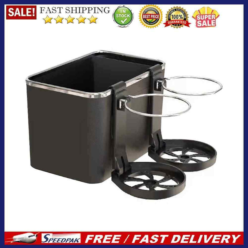 Car Tissue Storage Box Phone Drinks Cups Tray Holder Foldable Drawer Organizer