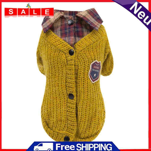 Autumn Winter Lovely Lapel Sweater Small Dogs Cats Soft Cotton Warm Clothes