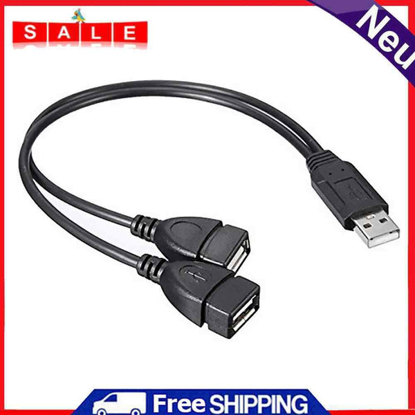 High Speed USB2.0 Male to Dual USB Female USB Charging Y Splitter Extension Cord