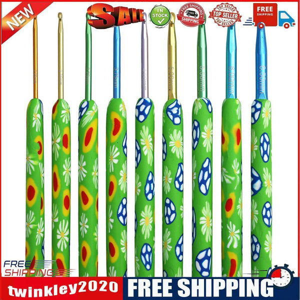 9pcs 2.25-6.5mm Soft Alumina Crochet Hooks Knitting Needle for Yarn Craft