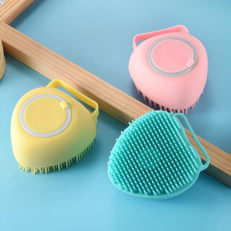 Soft Pet Dog Bath Shower Shampoo Brush SPA Massage Clean Scrubber (Blue)