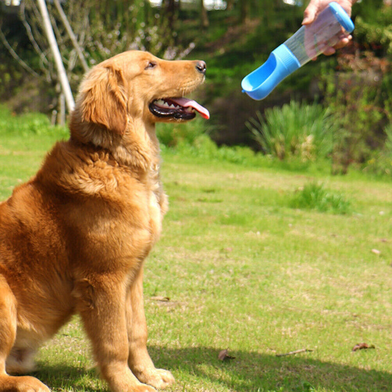 Dog Water Bottle Outdoor Travel Cat Pet Drinking Water Dispenser (Blue)