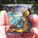 Orgonite Pyramid Amethyst Peridot Chakra Healing Energy Crystal Craft (A) Newly