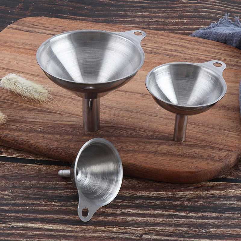 3 in 1 Portable Mini Steel Funnel Small Metal Portable K9A4 Funnels R2T6
