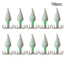 10pcs Squid Jigs Hook Cuttlefish Octopus Bait Fishhook (Green Luminous 30g)
