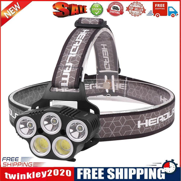 LED Sensor Headlight Waterproof USB Rechargeable Fishing Camping Flashlight