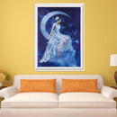 5D DIY Round Drill Diamond Painting Moon Goddess Cross Stitch Embroidery(C