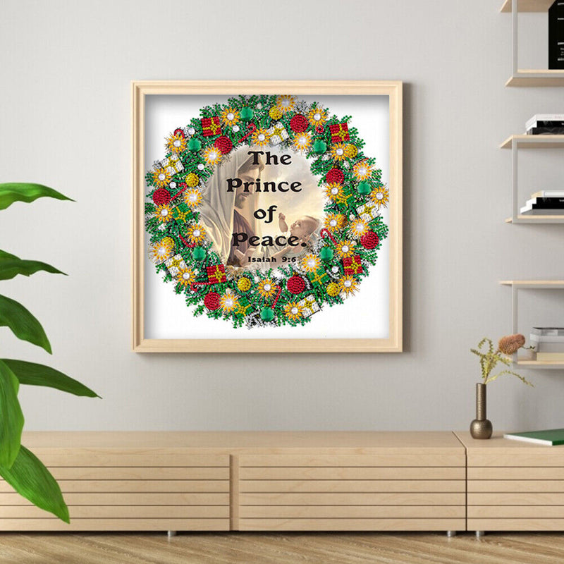 5D DIY Diamond Painted Christmas wreath Partial Special Rhinestone Set