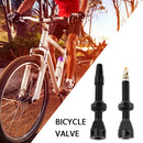 2pcs Bicycle Tubeless Valve Set CNC Machined Anodized Tool (44mm Black) Newly