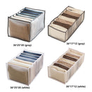 Cloth Drawer Organizer 7-Grid Pants Storage Divider for Leggings (Grey M)