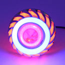 Dual Halo Motorcycle 12V-85V Projector Hi/Lo Beam LED  Blue Red Halo