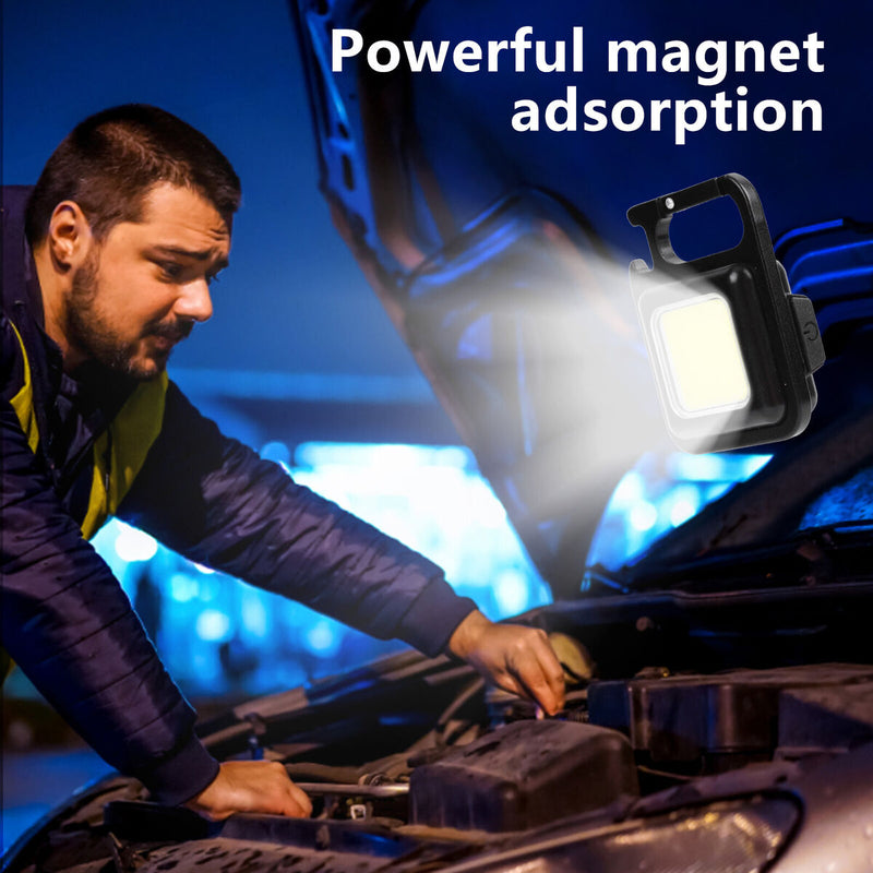 Multifunctional COB Inspection Lights Kit Portable Keychain Design with Bracket