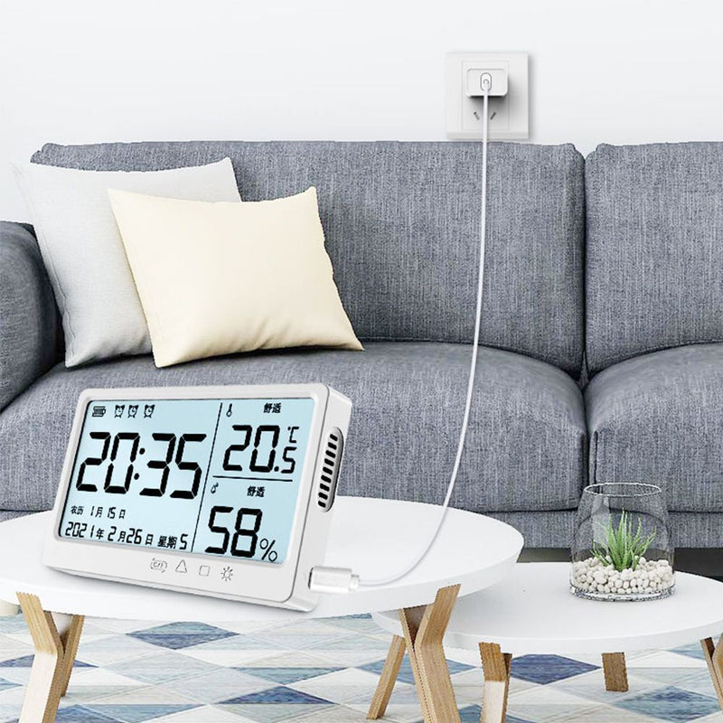 Display Electronic Thermometer Electronic Clock Alarm Clock Quartz Home Decor