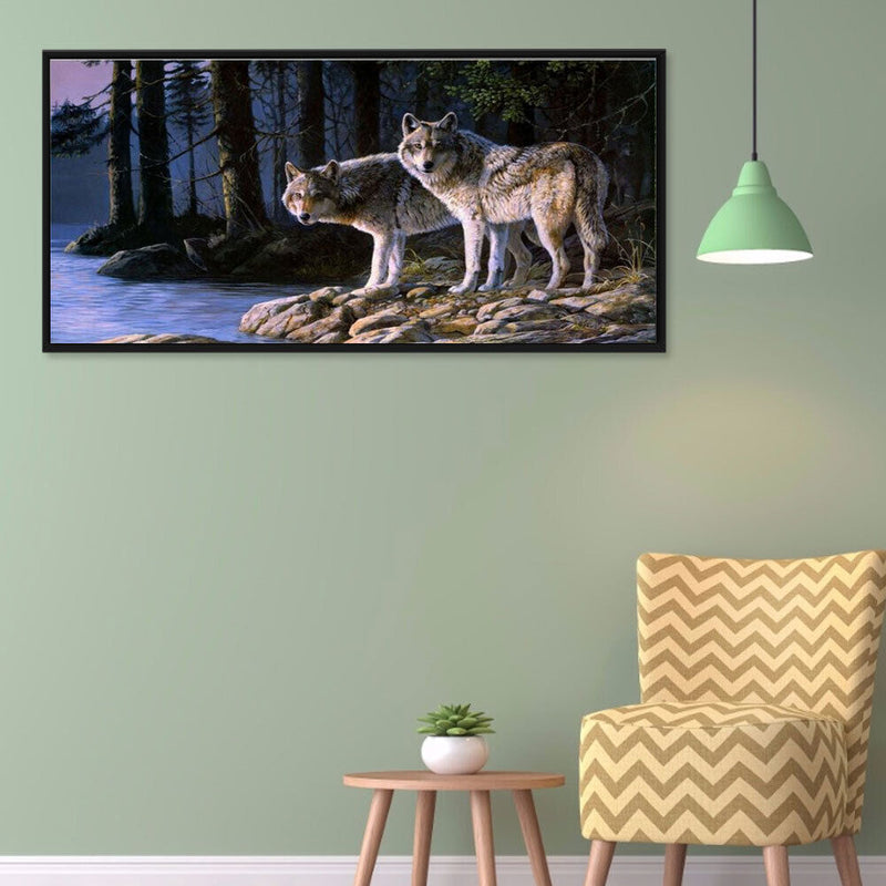 5D DIY Diamond Painting Kits Full Square Drill Forest Wolf Mosaic Wall Picture