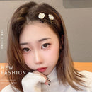 Girls Camellia Milk White Color Hair Accessories Slid Clip Hairpin Barrettes