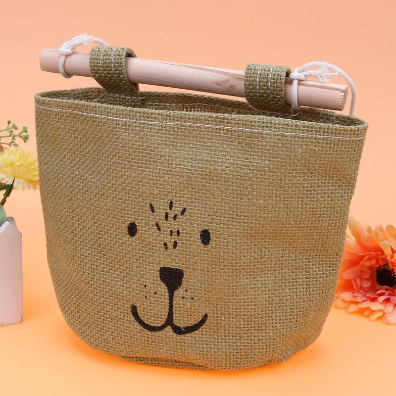 One Layer Pocket Canvas Storage Bag Back Door Wall Hanging Bag(Green)