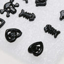 18 Pairs Fashion Plastic Ear Stud Earring Sets Simple Jewelry (Black) Newly