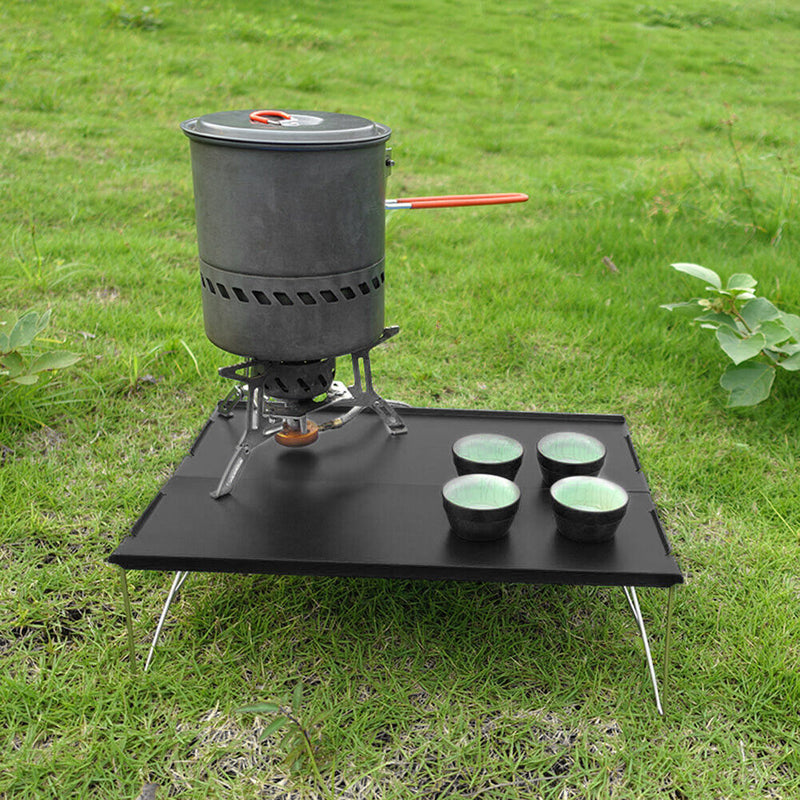 Foldable Mini Camp Table Portable Picnic Computer Desk w/ Carry Bag (Black)