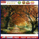 Painting By Numbers Kit DIY River Tree Canvas Oil Wall Art Picture Ornament