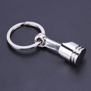 Car Engine Silvery Keychain Piston Key Ring Alloy Keychain Key Ring for Car
