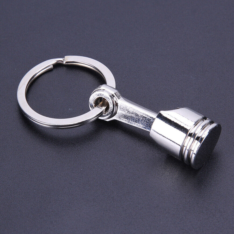 Car Engine Silvery Keychain Piston Key Ring Alloy Keychain Key Ring for Car