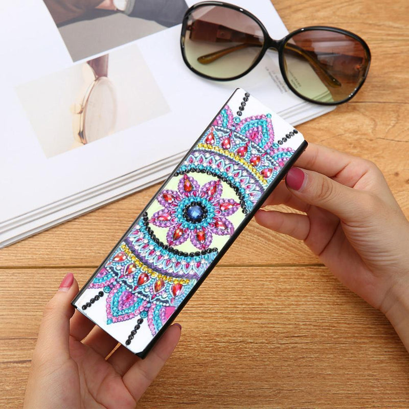 DIY Diamond Painting Leather Eyeglasses Storage Box Case Sunglasses Holder Newly