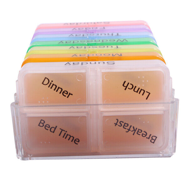 7 Days Weekly Pill Box Storage Case Healthcare Tablet Sorter B