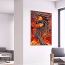 Oil Paint by Numbers Fire Dragon Canvas Artwork Living Room Picture Decoration