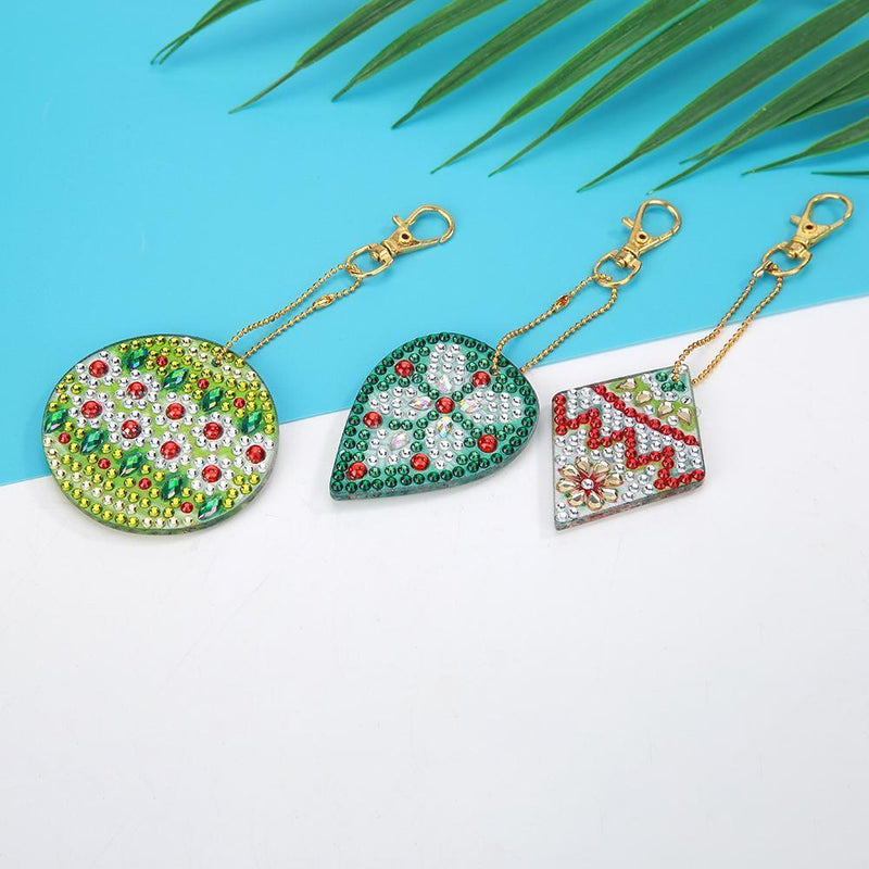 5pcs DIY Full Drill Special Shaped Diamond Painting Christmas Bell Key Ring