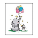2 Strands Elephant Rabbit Partial Embroidery Stamped Cross Stitch Home Decor