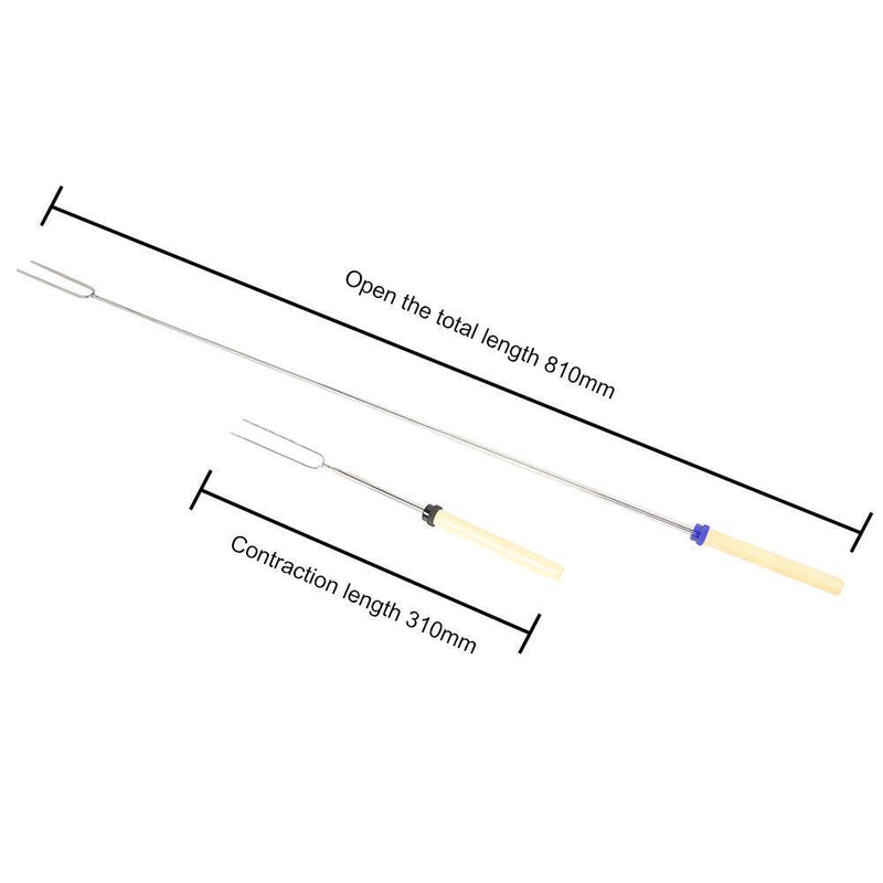 5x Outdoor BBQ Forks Stainless Steel Telescopic Camping Barbecue Sticks