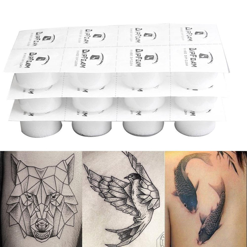 24pcs/Box Disposable Sterilized Tattoo Needle Dip Foam Cleaning Cup Tattoo Tools