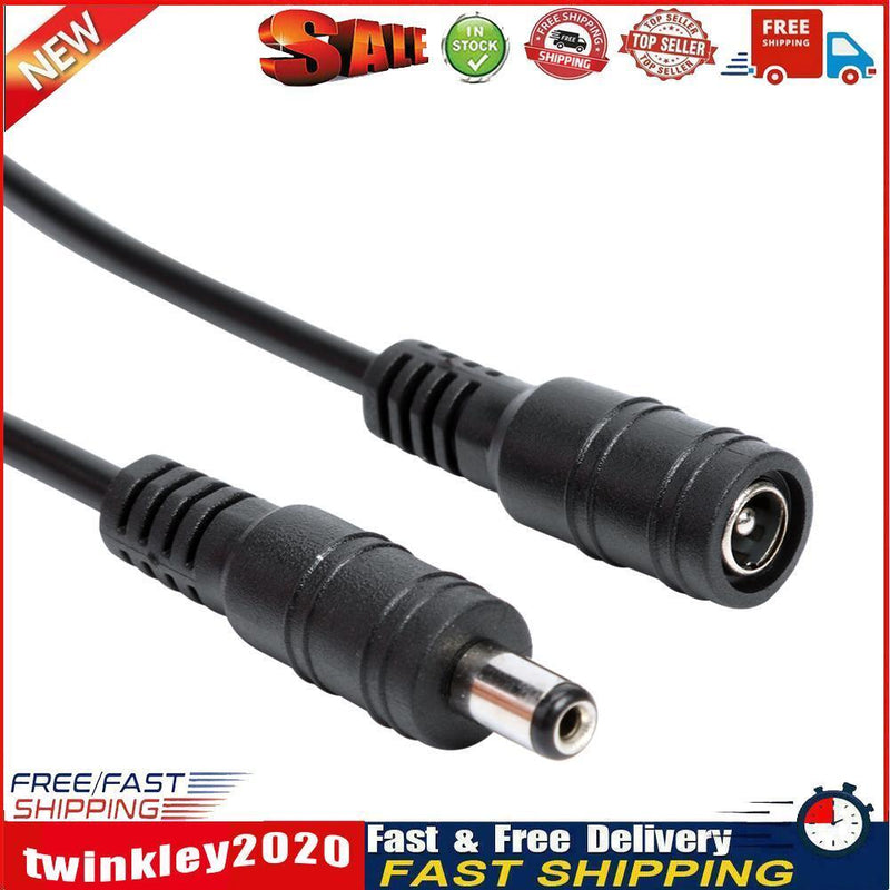 DC 5.5x2.1mm Male Female Extension Cable for CCTV Camera LED Strip (10m) Newly