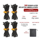 4x Tent Paracord Cord Outdoor Camping Windproof Wind Rope Buckle (Black)