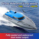 20km/h Waterproof RC Boat 2.4GHz High Speed Racing Ship for Kids (Blue A) Newly