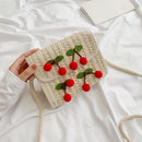 Summer Cherry Straw Messenger Bags Women Handbags Crossbody Shoulder Bag